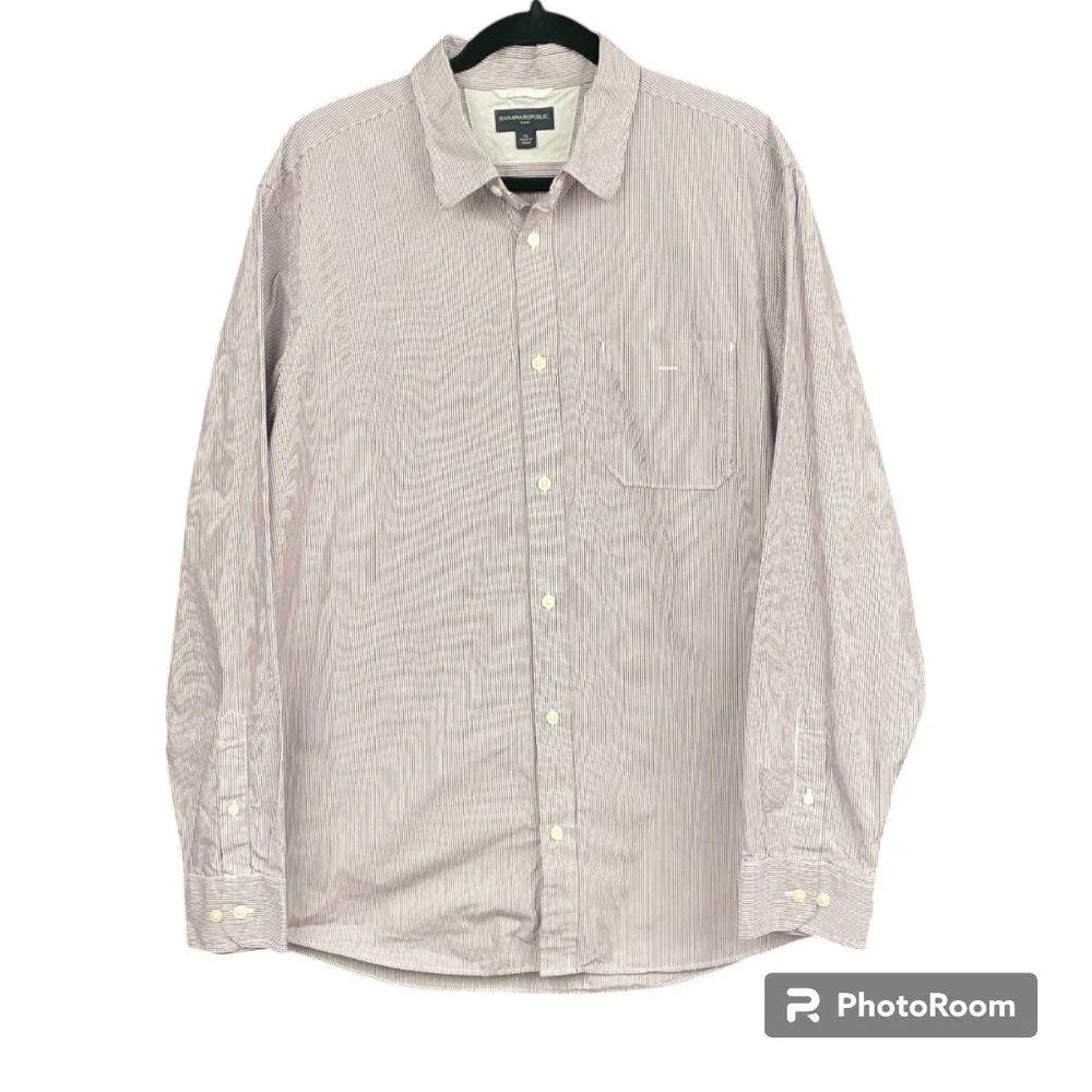 BANANA REPUBLIC Men's EUC Striped Button-Down Long Sleeve | Size‎ XL